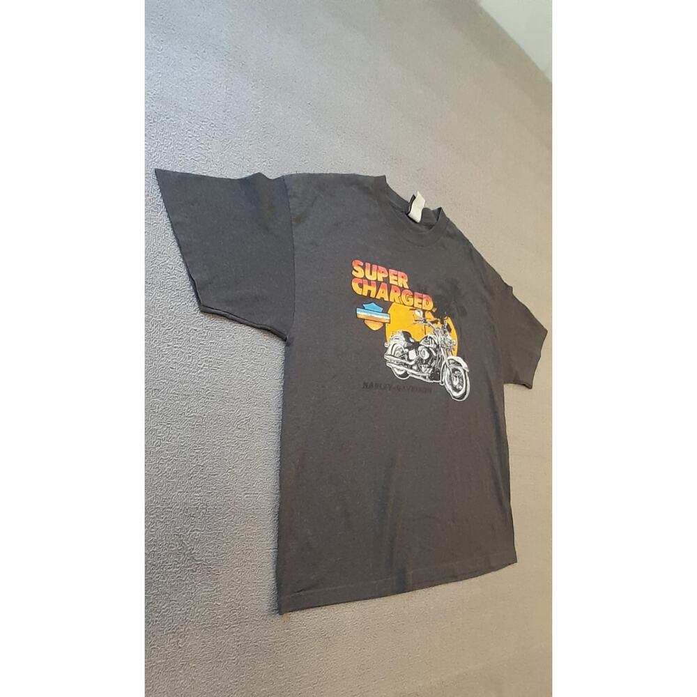 Harley‎ Davidson Mens XL Super Charged Motorcycle Graphic T Shirt Gray - Picture 11 of 12